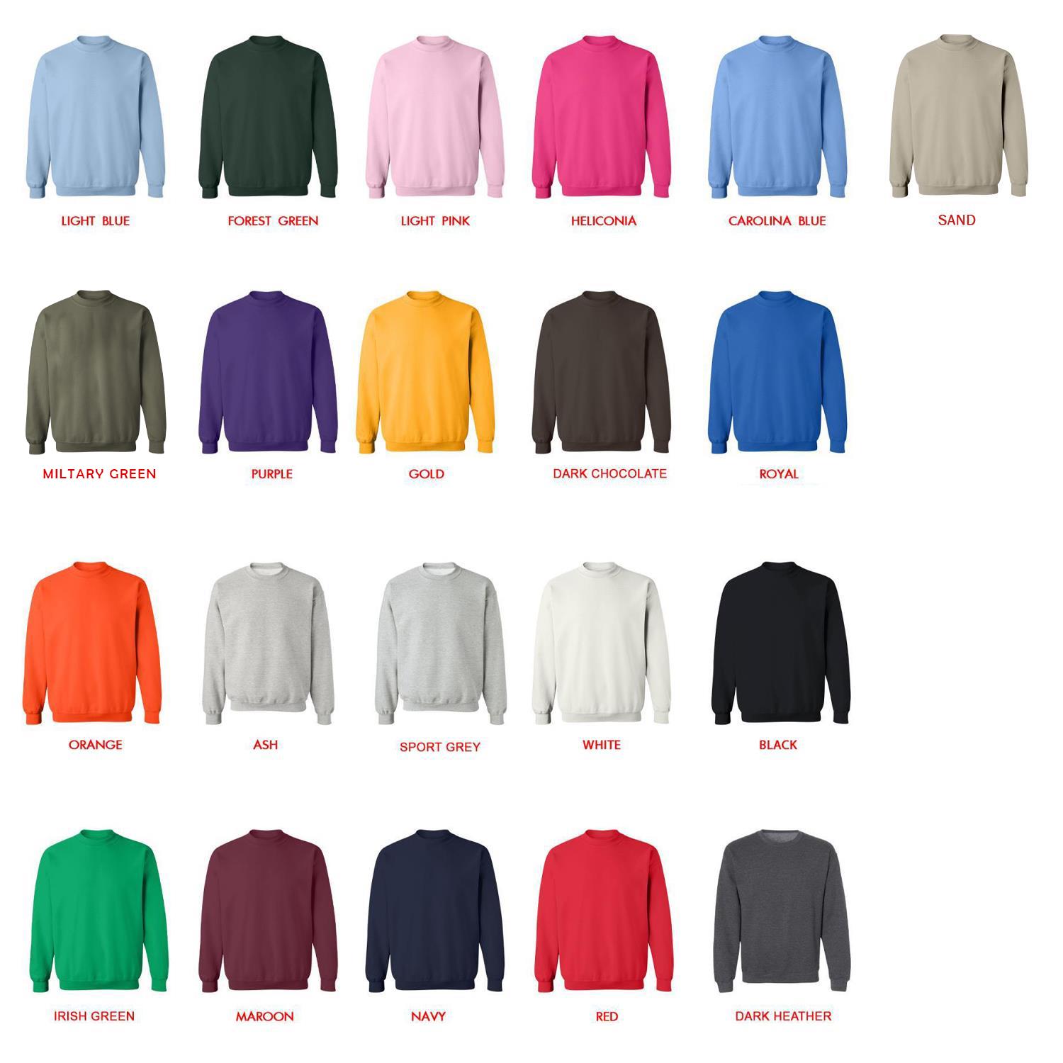 sweatshirt color chart - Terror Merchandise